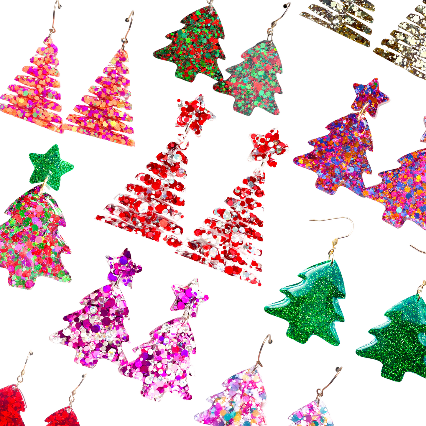 Exclusive, funky Hypoallergenic Christmas Earrings for Sensitive Ears made with Titanium