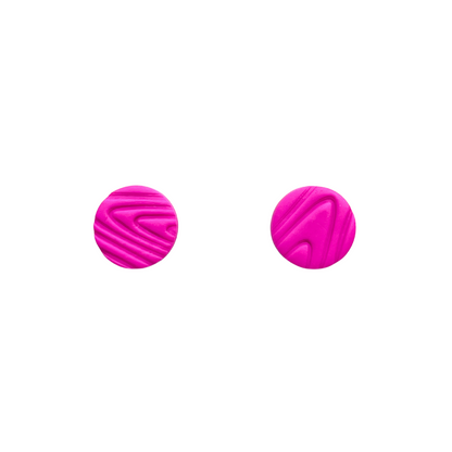 Fuchsia Clay Stud Earrings for Sensitive Ears