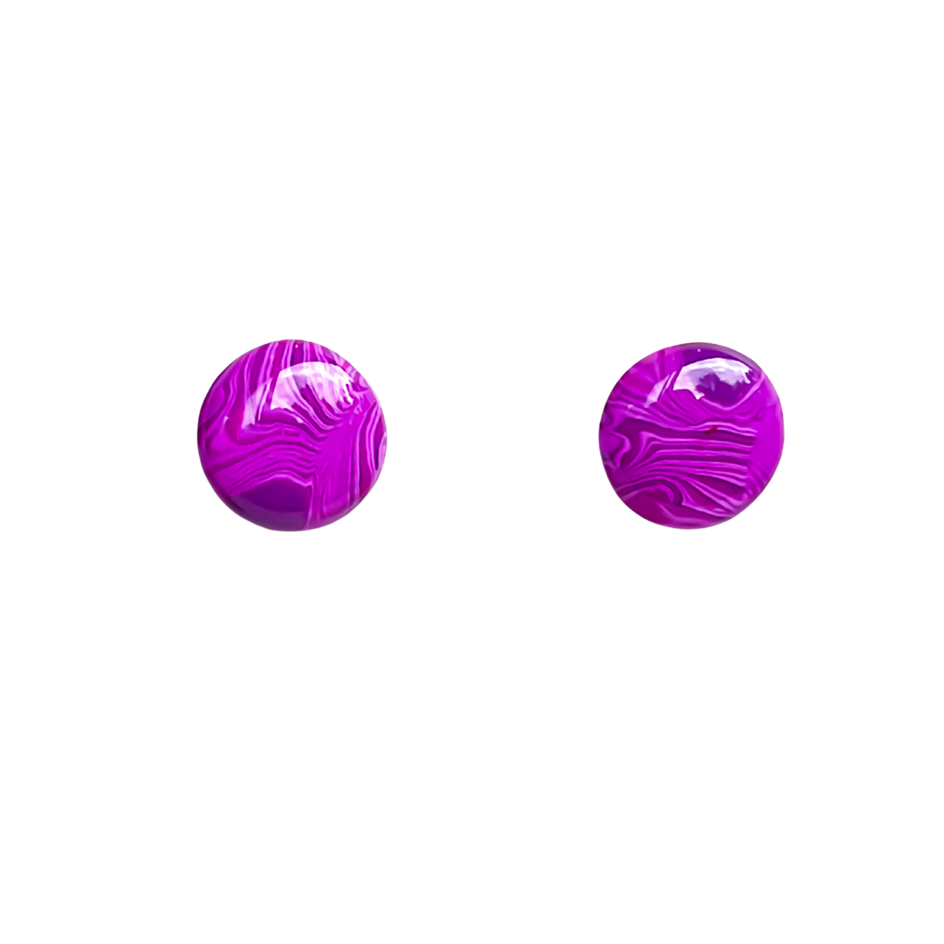 Pink Gemstone Malachite Clay Earrings Hypoallergenic Titanium Post NZ