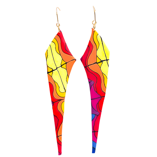 Horizon Long Clay Dangle Earrings for Sensitive Ears