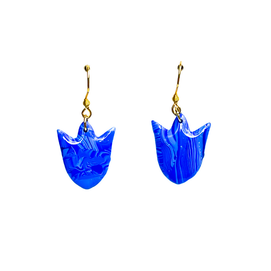 Blue Gemstone Malachite Clay Earrings Hypoallergenic Niobium Hook NZ