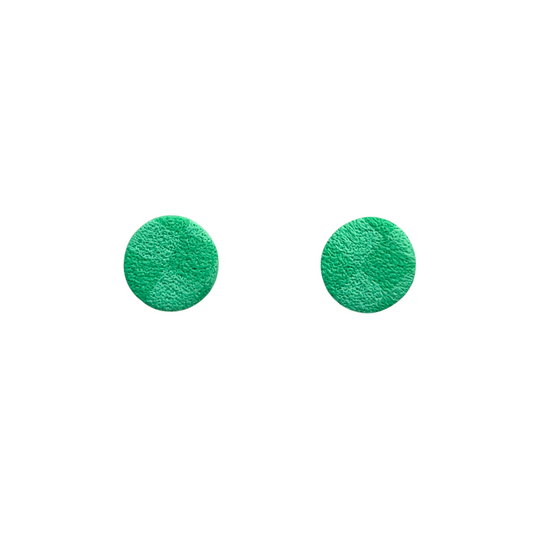 Green Checkerboard Clay Stud Earrings for Sensitive Ears