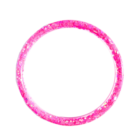 Slim Bangle - 60mm - Bright Pink Glitter