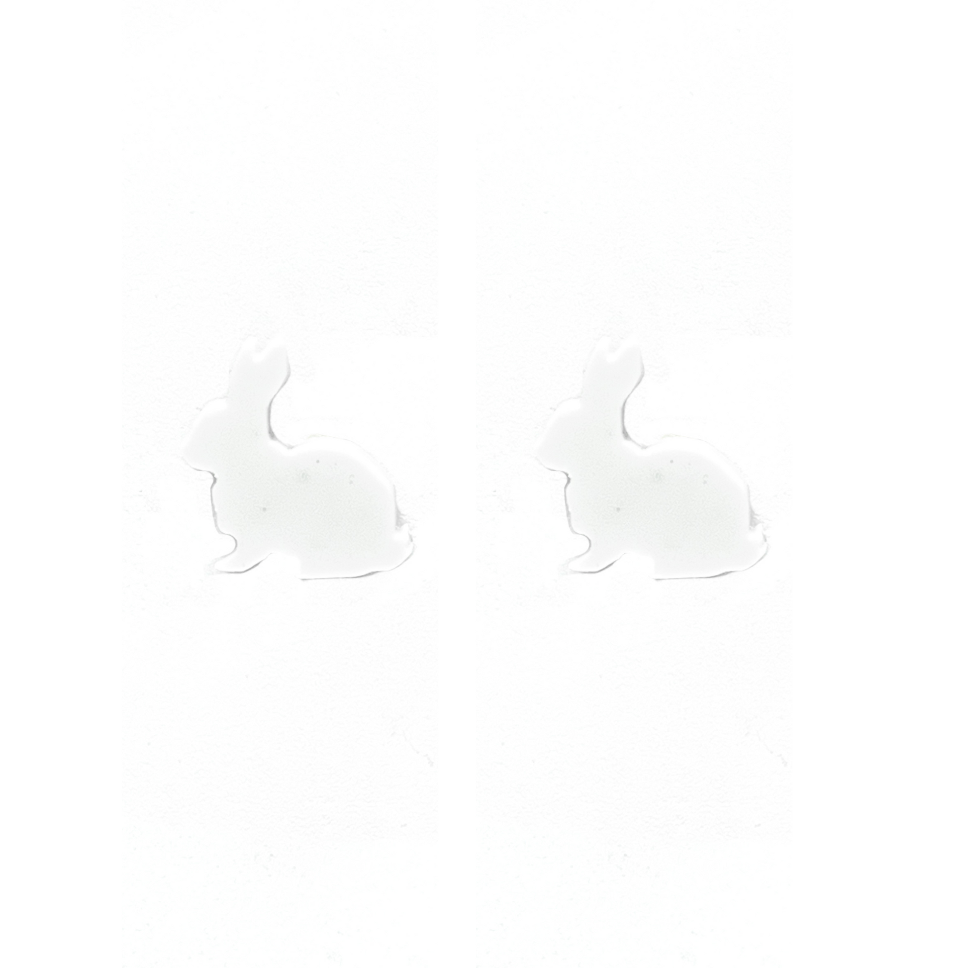 White Easter Bunny Stud Earrings with Hypoallergenic Titanium NZ