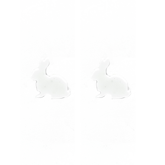 White Easter Bunny Stud Earrings with Hypoallergenic Titanium NZ